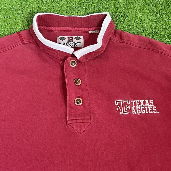 Vintage Texas A&M Polo LG 80s Bobs Resort Maroon Embroidered 12th Man Aggies - Picture 2 of 7